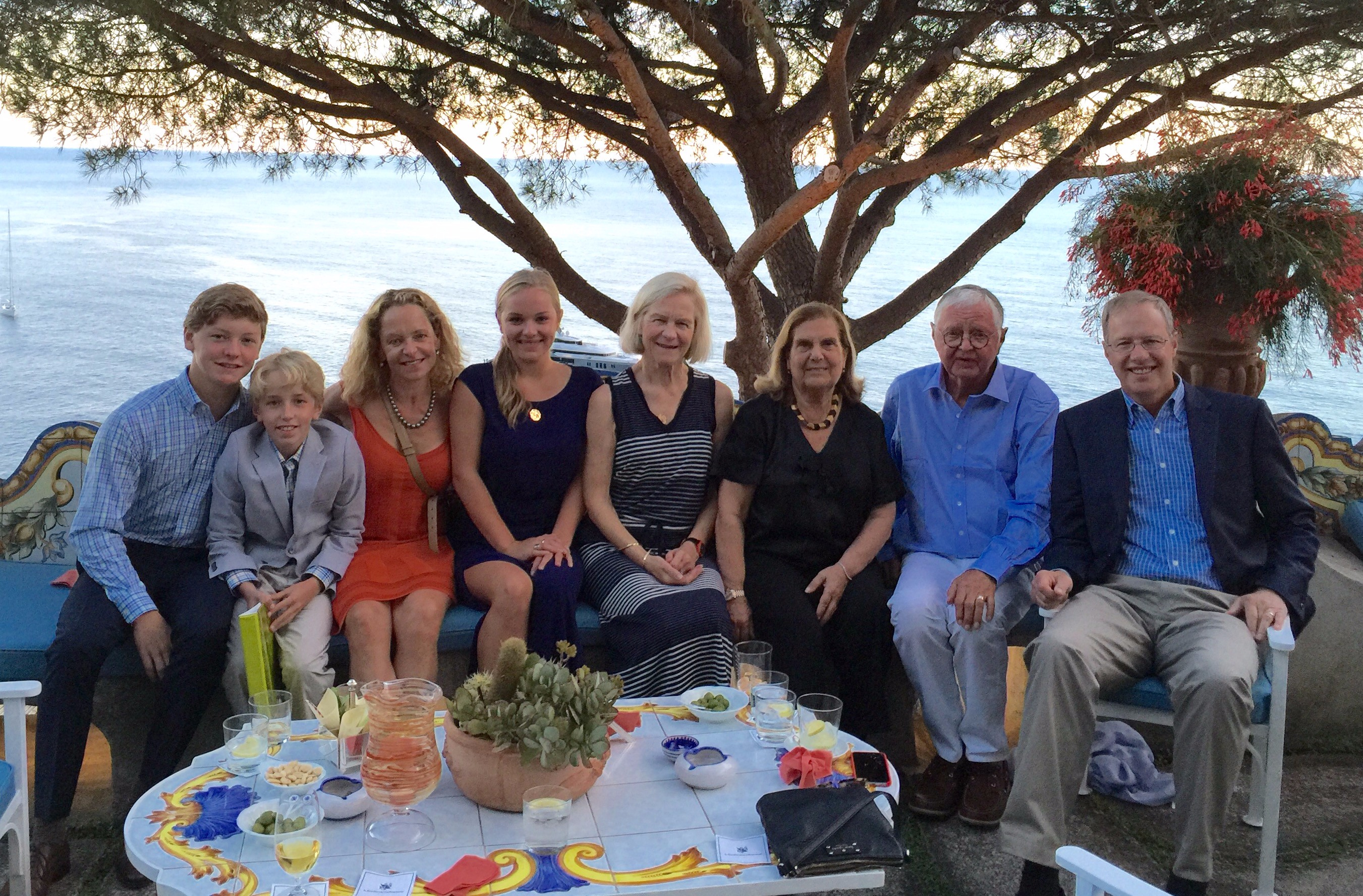 by Kristie Ratzlaff and Sally Nordstrom: Celebrating Fathers Day with family in Positano, Italy, with their friend Virginia Attanasio, owner of Hotel Il San Pietro.